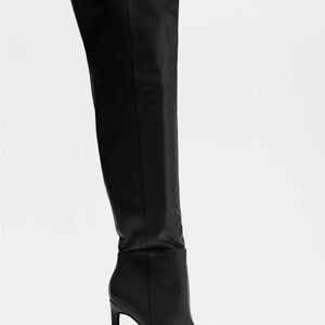 Fashion Nova Sleek Black Heeled Boots